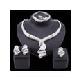 thumbnail image 4 of Colorful Goldtone Fashion Jewelry Set: Necklace, Earrings, Bracelet & Ring, 4 of 6