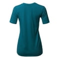 thumbnail image 3 of A2Y Women's Basic Solid Premium Cotton Short Sleeve Crew Neck T Shirt Tee Tops Teal M, 3 of 6
