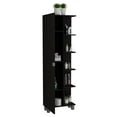 thumbnail image 5 of Venus Modern Design Linen Single Door Cabinet with Five External Shelves, Four Interior Shelves - Black, 5 of 7