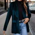 thumbnail image 2 of XPMWRP Women's Velvet Blazer Jackets Casual Long Sleeve Solid Color Lapel Collar Coats Work Office Suit Fall Winter Jackets Blue XXL, 2 of 6