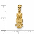thumbnail image 3 of Charms Collection 14k Satin Diamond-cut Owl Pendant, 3 of 3