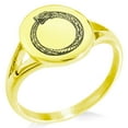 thumbnail image 1 of Stainless Steel Greek Mythology Ouroboros Minimalist Oval Top Polished Statement Signet Ring, 1 of 1