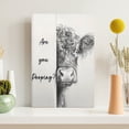 thumbnail image 3 of WFSposter Black and White Framed Canvas Print Bathroom Decor Wall Art Highland Cow Bathroom Wall Art,12x16In, 3 of 7