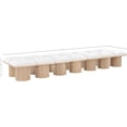 thumbnail image 4 of Meridian Furniture Pavilion Cream Boucle Fabric Bench, 4 of 7