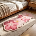 thumbnail image 5 of JWZZYD Scalloped Floral Plush Bathroom Runner Rug, 63"x19.68" Soft Absorbent Non Slip Floor Mat, Washable Flower Pattern Carpet for Bathroom, Bedroom, Entryway & Home Flooring Decor(Pink, 1 Pack), 5 of 7