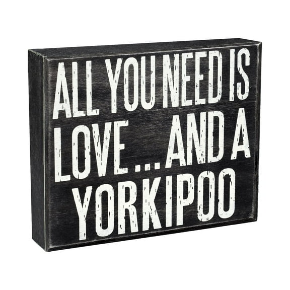 JennyGems Yorkipoo Gifts, Yorkipoo Sign, All You Need Is Love and a Yorkipoo, Yorkipoo Dog Gifts, Rustic 5x6 Inch Wood Sign, Yorkipoo Plaque, Yorkipoo Mom, Yorkipoo Dog Decor