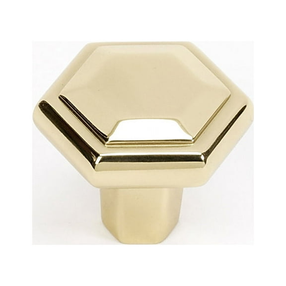 Alno A423 Nicole 1-1/4" Geometric Faceted Solid Brass Cabinet Knob / Drawer Knob - Brass