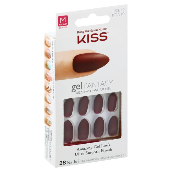 Kiss Gel Fantasy Ready-To-Wear Gel Nails Short Length, 28 Ct - Walmart ...