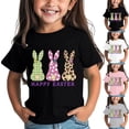 thumbnail image 4 of MUXiin Kids Easter Shirt Girls 3d Prints Short Sleeve T Shirts Happy Easter Happy Easter Pullover Tops Kids Summer Clothing Easter Gifts for Girls(Black,10-12 Years), 4 of 4