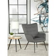 thumbnail image 3 of Coaster Mid-Century Fabric Tufted Upholstered Accent Chair in Gray, 3 of 6