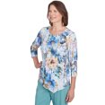 thumbnail image 3 of Alfred Dunner Womens Petite Watercolor Floral Asymmetric Hem Top, 3 of 4