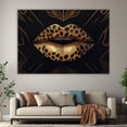 thumbnail image 6 of Mudket Framed Gold Leopard Print Lips Canvas Wall Art, Trendy Leopard Print Wall Decor, Luxury Fashion Animal Wall Art Ready to Hang - 12"L x 8"W, 6 of 10