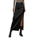 thumbnail image 1 of Falda PRETTYGARDEN 2025 de cuero sintético, tiro alto, maxi, negra, talla M, 1 of 5