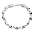 thumbnail image 2 of Bling Jewelry Womens Bridal Estate Vintage Style Tennis Bracelet Purple Amethyst CZ Silver 7 Inch, 2 of 4