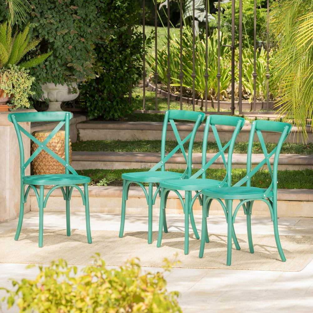 Set of 4 Magnolia Green Contemporary Outdoor Dining Chairs 35