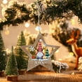 thumbnail image 5 of Feltree Wooden Hollow-Out Christmas Ornaments with Cute Gnome Designs for Tree, Wall, and Shelf Decorations, 5 of 8