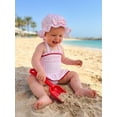 thumbnail image 5 of BemeyourBBs Toddler Baby Girl One Piece Swimsuit With Sun Hat Infant Girls Bathing Suit Cute Plaid Print Sleeveless Halter Swiming Skirt Swimwear Summer Pool Beachwear, 5 of 9