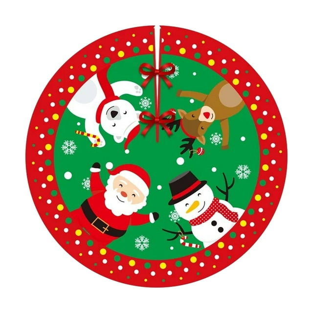 Falda de de Navidad, cubierta de base, falda de de Navidad de 90cm de diámetro, decoración inferior fácil de instalar, adornos navideños Estilo A