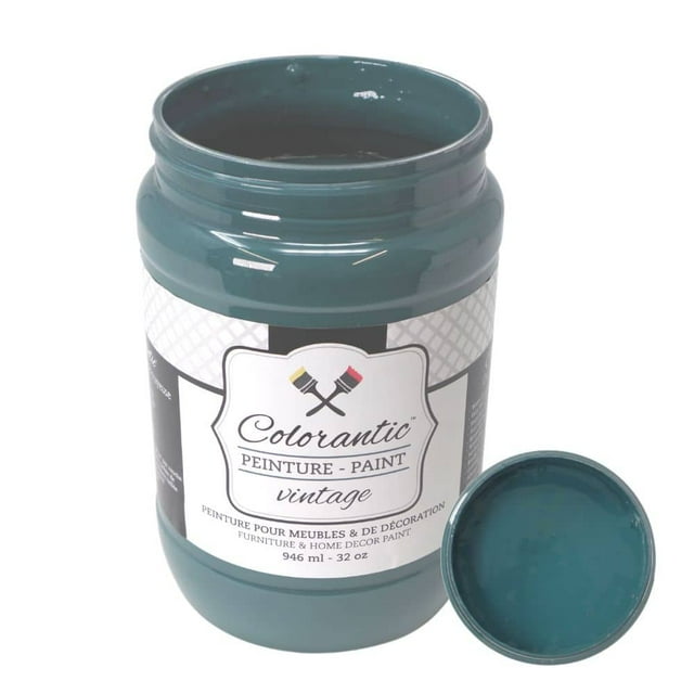 Colorantic / Peinture à la Craie à Base pour Meubles Bricolage - Vert-Bleu Foncé - 32 oz