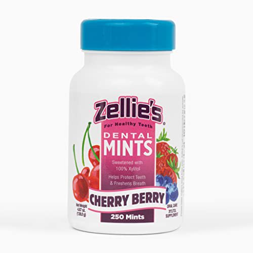Zellie's 100 Xylitol Sugar Free Cherry Berry Breath Mints NonGMO