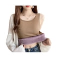 thumbnail image 1 of Qarigey Ropa interior térmica de algodón para mujer, deportes al aire libre, esquí, Snowboard, chaleco cálido sin costuras para esculpir el Camisetas sin mangas Café, 1 of 6