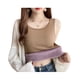 thumbnail image 1 of Jumpingount Ropa interior térmica para mujer, algodón grueso, otoño, deportes al aire libre, esquí, patinaje, cálido, chaleco esculpido sin costuras, Camisetas sin mangas Café Jumpingount AP013423-06, 1 of 6