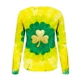 thumbnail image 2 of Puyaiuu Womens St. Patricks Day Clover Print Sweatshirt Soft Fortunate Shamrock Long Sleeve Shirt Green Tunic Pullover Top Irish Holiday Clothes Gift, 2 of 7