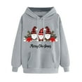 thumbnail image 2 of PNTUTB Women's Merry Christmas Letter Print Hooded Drawstring Pullover Casual Long Sleeve Loose Sweatshirts with Pocket, 2 of 6