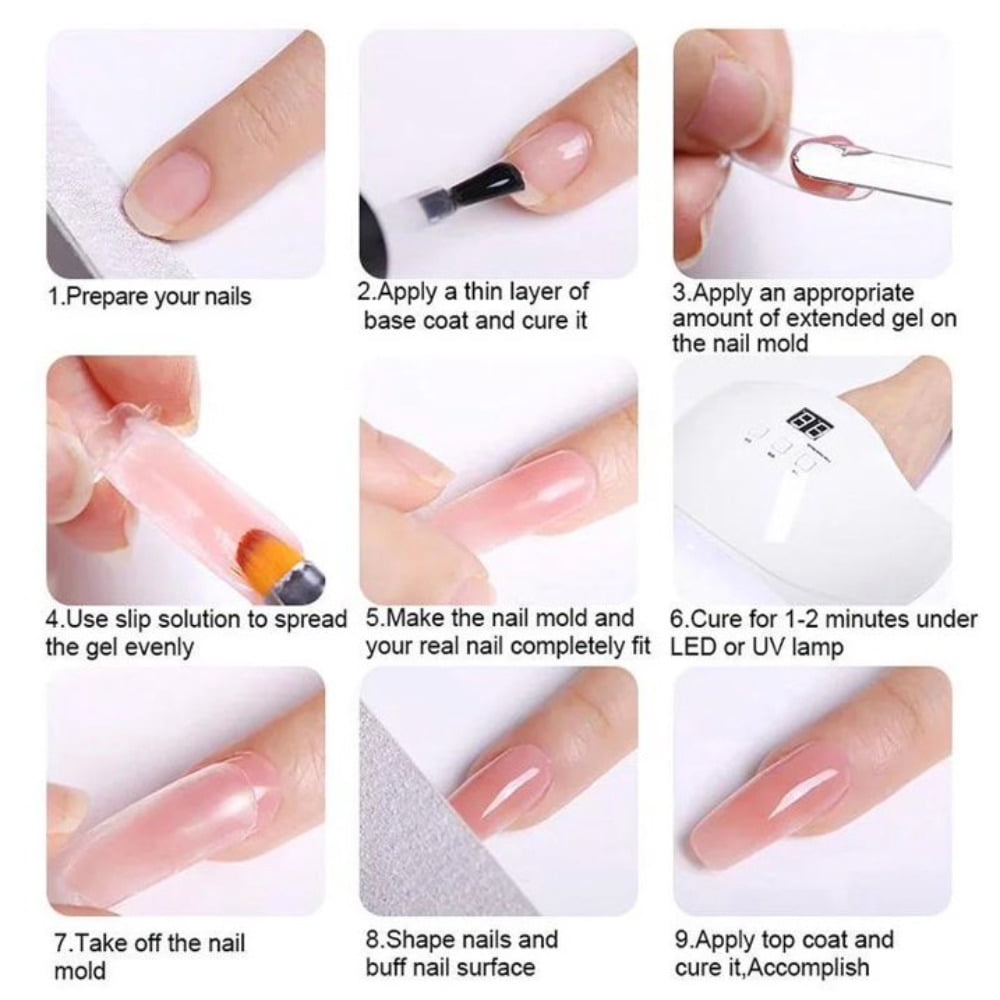 OBAZHA 10-Color Nail Extension Gel Set – Glitter & Removable UV/LED Gel, Perfect for DIY Nail Art at Home