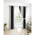 thumbnail image 4 of Fsddascl Black Ombre Blackout Curtains for Bedroom/Living Room, Thermal Insulated Kitchen Curtains, Farmhouse Stripes Modern Art Grommet Darkening Window Treatment Drapes 42"x84"x2, 4 of 8