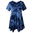 thumbnail image 3 of VEPKUL Short Sleeve T-Shirts for Women Plus size Tops V-Neck Tunic Tops for Leggings T09-DarkBlue_1X, 3 of 7