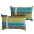 thumbnail image 2 of Sunbrella  Astoria Lagoon Striped Indoor/Outdoor Lumbar Pillow (Set of 2) 13 in h x 20 in w, 2 of 5