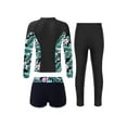 thumbnail image 2 of Yruioon Kids Girls 3 Piece Rash Guard Sets Long Sleeve Swimwear Zip Up Swim Shirt with Bottoms Pants Black 10, 2 of 7