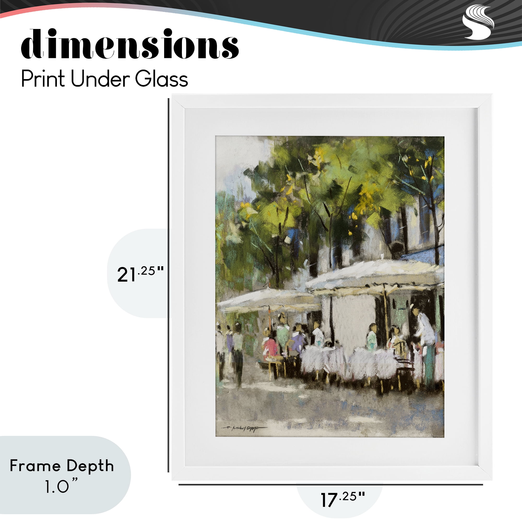 Stupell Industries Sunny Street Cafe Dining White Framed Print Under Glass, design by Anthony Orme