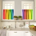 thumbnail image 2 of Rainbow Kitchen Curtains, Rainbow Window Curtains and Valances Set Paint Art Print Living Room Bedroom Kitchen Blackout Curtains Room Darkening Valances Drape Set 54x24 Inch, 3 Piece, 2 of 3