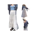 thumbnail image 6 of Qiylii Fairycore Midi Skirt for Women A Line Pleated Long Skirt Floral Print Maxi Skirts Vintage Grunge Streetwear, 6 of 7