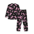 thumbnail image 2 of Bingfone Men'S Pajama Set 2 Piece Loungewear Pjs, Long Sleeve With Pajama Pants-Breast Cancer Awareness (2), 2 of 9