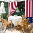 thumbnail image 2 of 4th of July Outdoor Curtains for Patio Waterproof,Windproof Privacy Curtains with Weighted Bottom,Red Stripes Star Patriot Independence Day Outside Drapes for Picnic Garage Yard 54"x108" 2 Panel, 2 of 8