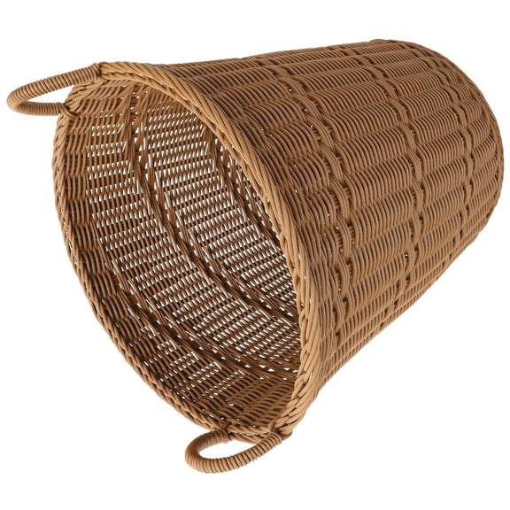 HOMEMAXS Durable Plastic Rattan Laundry Basket for Home Use Brown Easy to Clean and Maintain 70 Characters