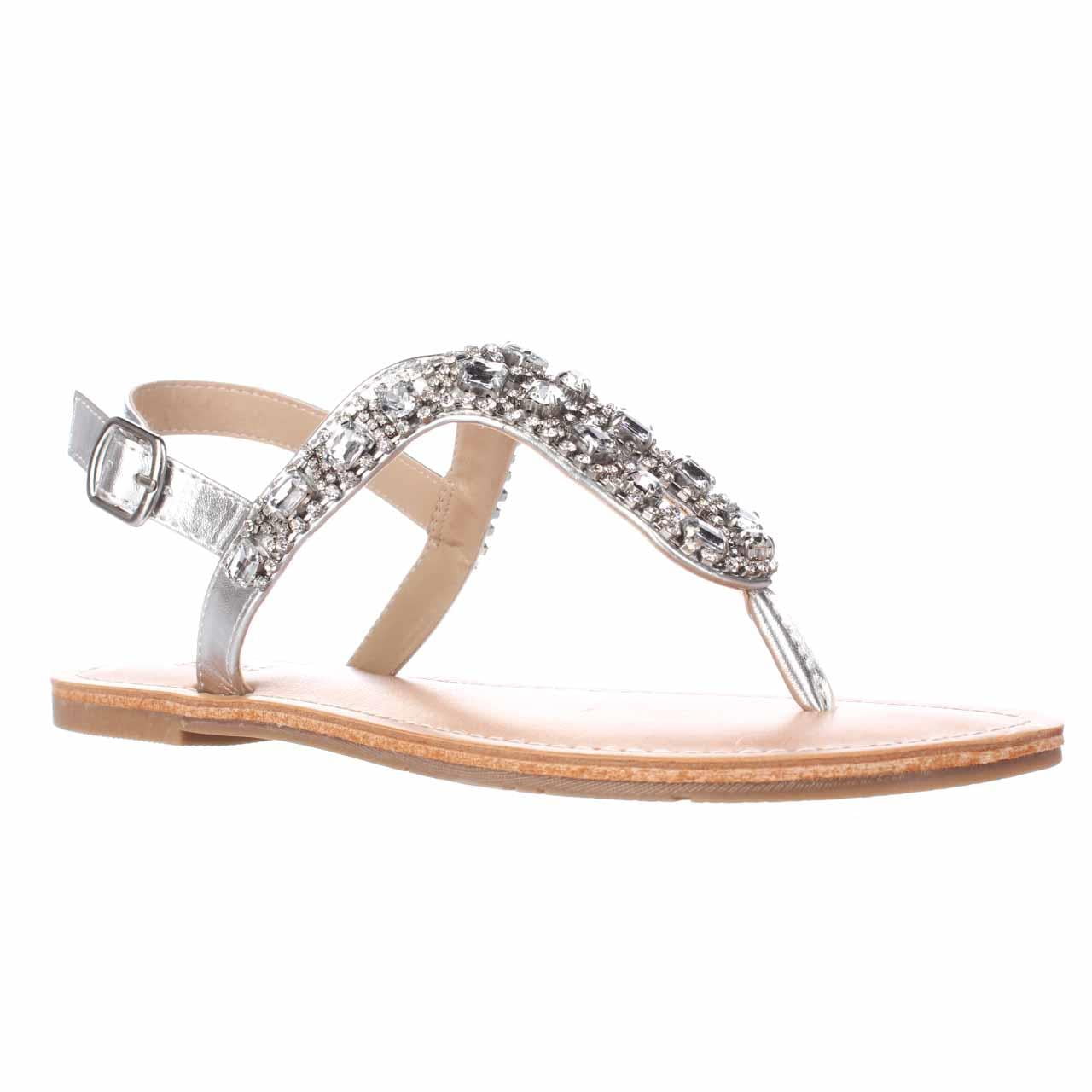 Womens Dolce by Mojo Moxy Rosary Slingback Thong Sandals - Silver ...