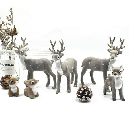 

Simulation Animal Model Small Deer Miniature Forest Animal Home Desk Dollhouse Decoration Christmas Cute Deer Ornaments Kid Gift