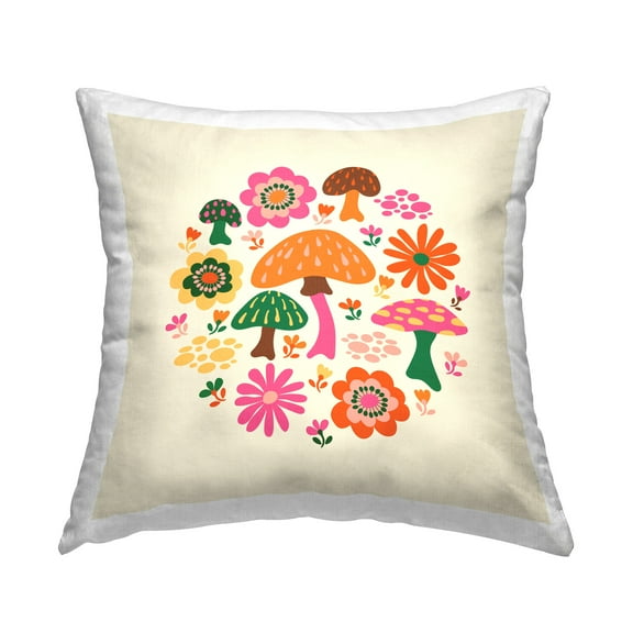 Stupell Industries Cottage Plants Pattern Decorative Printed Throw Pillow Design by Carrie Cantwell