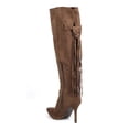 thumbnail image 3 of Qupid DA46 Women Suede Knee High Pointy Toe Fringe Stiletto Boot, 3 of 6