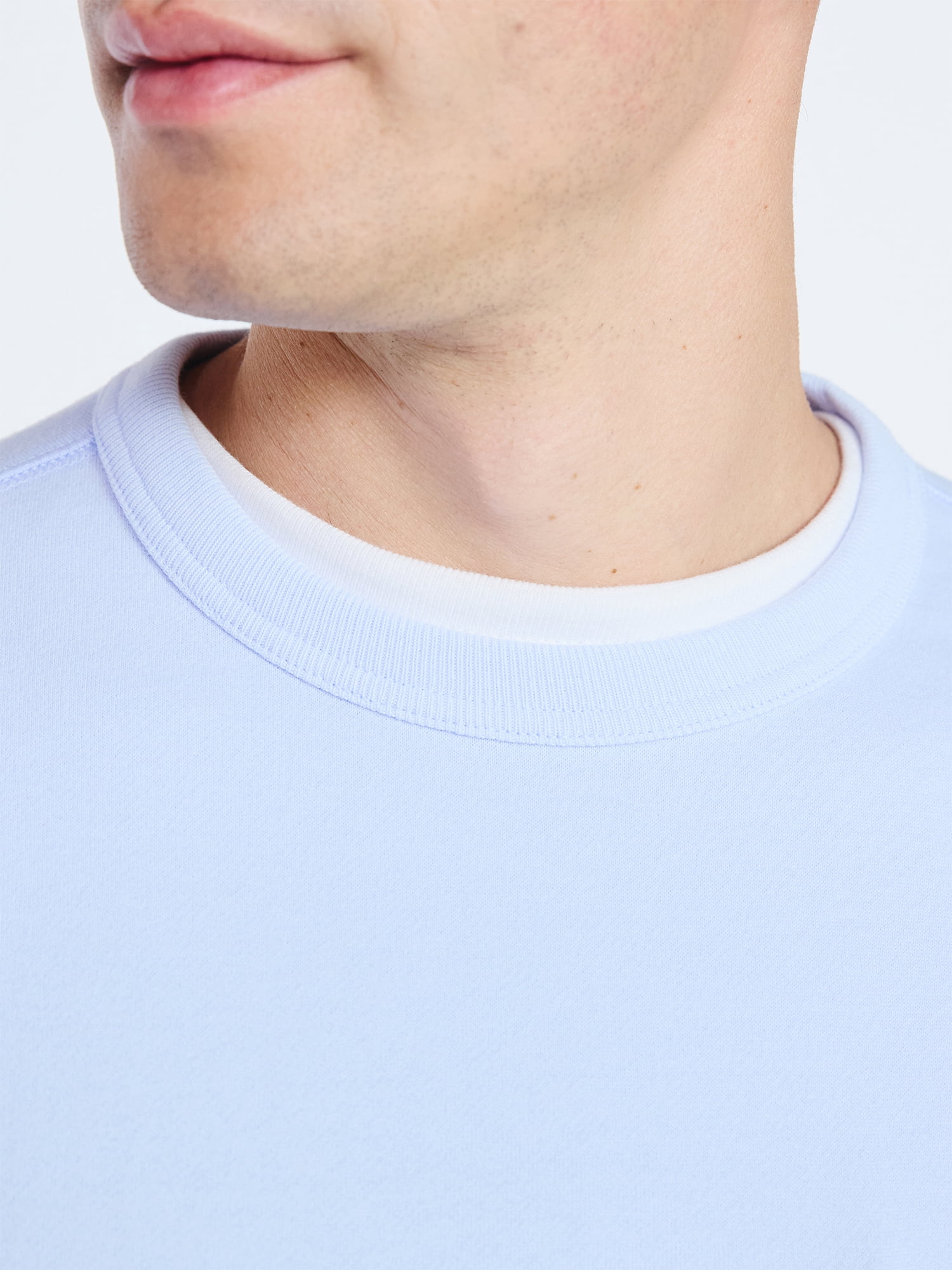 Free Assembly Men's Fleece Crewneck Sweatshirt with Long Sleeves, Sizes S-3XL