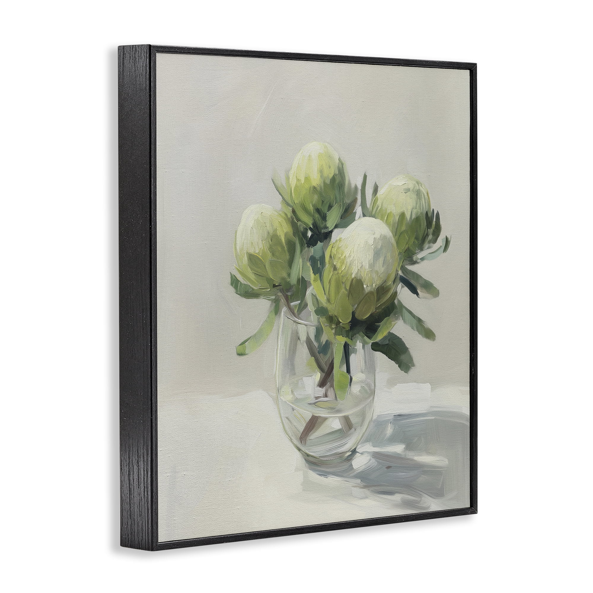 Stupell Industries Glass & Bloom Still Life Black Framed Giclee Art, design by Svetlana Aleynikova