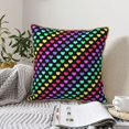 thumbnail image 6 of Susaid Rainbow Hearts Print Velvet Throw Pillow Covers Home Art Deco Pillowcase Square Pillow Case Cushion Cover for Bed Sofa Living Room Car Indoor and Outdoor-20"x20", 6 of 8
