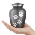 thumbnail image 2 of Reminded Pet Cremation Urns for Dog and Cat Ashes, Brass Memorial Paw Print Urn - Small Up to 35 Pounds Gray, 2 of 7