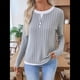 thumbnail image 4 of Camisetas Informales de Cuello Redondo y Bloques de Color para Mujer, de Larga y Corte Entallado, para Otoño Gris XXL, 4 of 9