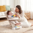 thumbnail image 3 of Babyomi 4 in 1 Baby Bouncer, 3-Level Recline Foldable Rocker for Infant to Toddler 0-6 with Detachable Pianos, Feeding Tray and Play Bar 12-24 Months, Girls and Boys Gift, Beige, 3 of 8