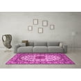 thumbnail image 3 of Ahgly Company Indoor Square Medallion Pink Traditional Area Rugs, 7' Square, 3 of 4